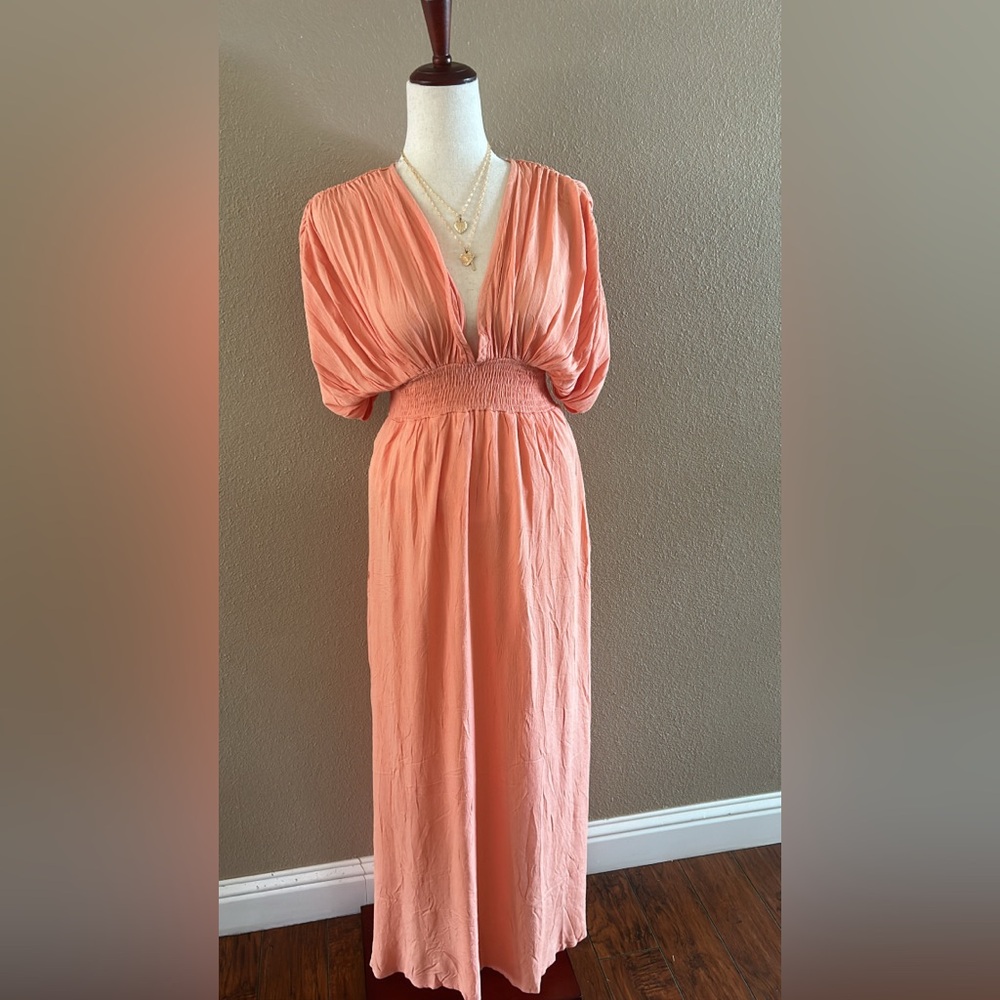Elegant Peach Maxi Dress - Picture 6 of 10
